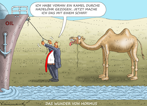 Cartoon: DAS WUNDER VON HORMUS (medium) by marian kamensky tagged board,of,oil,peace,iran,trump,krieg,putin,hormus,kuba,nato,rutte,board,of,oil,peace,iran,trump,krieg,putin,hormus,kuba,nato,rutte
