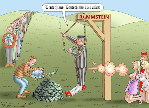 Cartoon: DEUTSCHE LASSEN SICH WIEDER VERA (medium) by marian kamensky tagged rammstein,till,lindemann,row,zero,system,rammstein,till,lindemann,row,zero,system