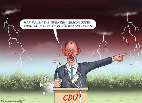 Cartoon: DEUTSCHE WUT (medium) by marian kamensky tagged abschiebewütige,eu,polen,deutschland,abschiebewütige,eu,polen,deutschland