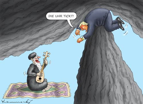 Cartoon: DIE UHR TICKT! (medium) by marian kamensky tagged strasse,von,hormus,wieder,gesperrt,strasse,von,hormus,wieder,gesperrt