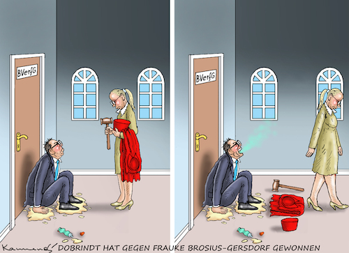Cartoon: DOBRINDT HAT GEGEN BROSIUS-GERSD (medium) by marian kamensky tagged dobrindt,hat,gegen,brosius,gersdorf,gewonnen,dobrindt,hat,gegen,brosius,gersdorf,gewonnen