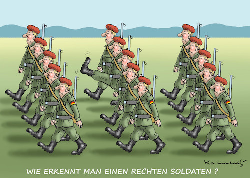 Cartoon: Ein rechter Soldat (medium) by marian kamensky tagged franco,bundeswehr,rechtsradikalismus,franco,bundeswehr,rechtsradikalismus