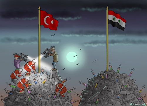Cartoon: ERDBEBEN-HILFE (medium) by marian kamensky tagged erdbeben,türkei,syrien,erdbeben,türkei,syrien