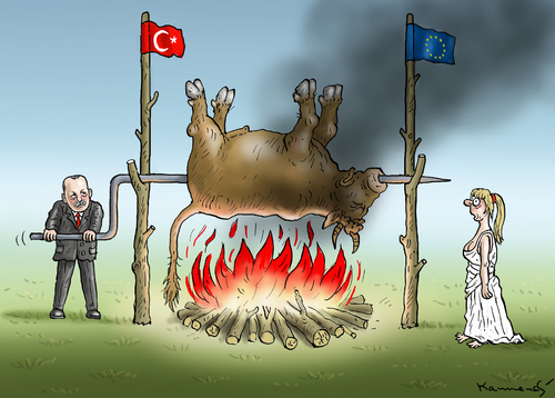 Cartoon: EU TÜRKEI DEAL (medium) by marian kamensky tagged eu,türkei,deal,eu,türkei,deal