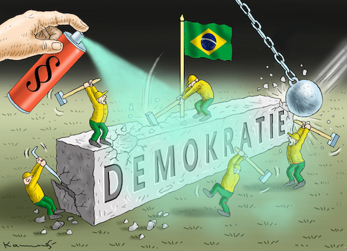 Cartoon: FASCHISTENINSEKTENBEKÄMPFUNG (medium) by marian kamensky tagged bolsonaristenansturm,brasilien,putsch,bolsonaristenansturm,brasilien,putsch