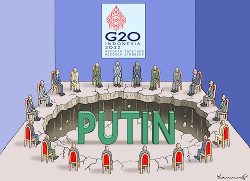 Cartoon: G 20 - BALI (medium) by marian kamensky tagged biden,xi,jinping,g20,putin,indonesien,biden,xi,jinping,g20,putin,indonesien