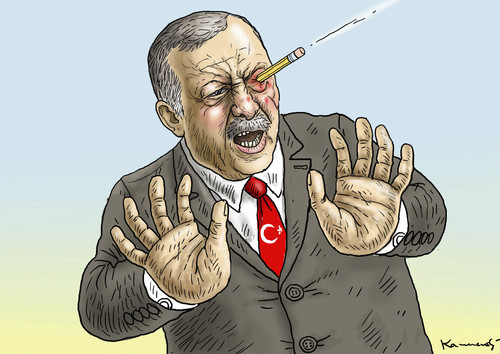 Cartoon: GOLIAS ERDOGAN (medium) by marian kamensky tagged türkei,pressefreiheit,erdogan,cumhuriyet,cumhuriyet,erdogan,pressefreiheit,türkei