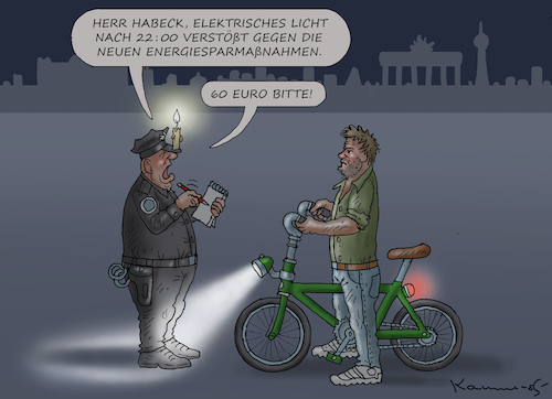 Cartoon: HABECKS ENEGRIESPARMAßNAHMEN (medium) by marian kamensky tagged habecks,enegriesparmaßnahmen,habecks,enegriesparmaßnahmen