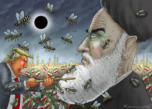 Cartoon: HAMSTERKOPF AM RUMSTOCHERN (medium) by marian kamensky tagged board,of,oil,peace,iran,trump,krieg,putin,hormus,kuba,nato,rutte,board,of,oil,peace,iran,trump,krieg,putin,hormus,kuba,nato,rutte