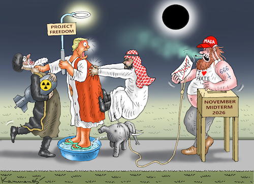 Cartoon: HEILIGES PROBLEM (medium) by marian kamensky tagged strasse,von,hormus,wieder,gesperrt,no,pershings,for,merz,strasse,von,hormus,wieder,gesperrt,no,pershings,for,merz