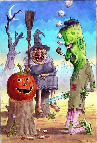 Cartoon: Helloween artist (medium) by marian kamensky tagged humor