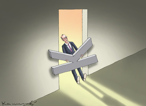 Cartoon: BEINAH KANZLER MERZ (medium) by marian kamensky tagged kanzler,merz,cdu,csu,spd,kanzler,merz,cdu,csu,spd
