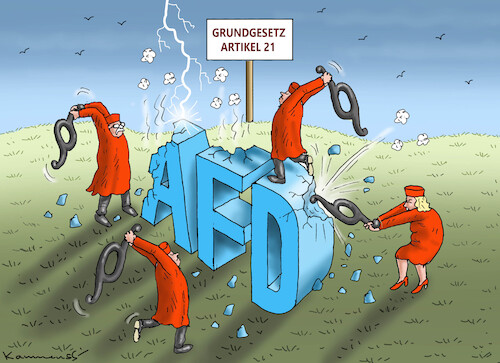 Cartoon: KREBSVERNICHTUNG (medium) by marian kamensky tagged afd,verbot,weidel,grundgesetz,artikel,21,afd,verbot,weidel,grundgesetz,artikel,21