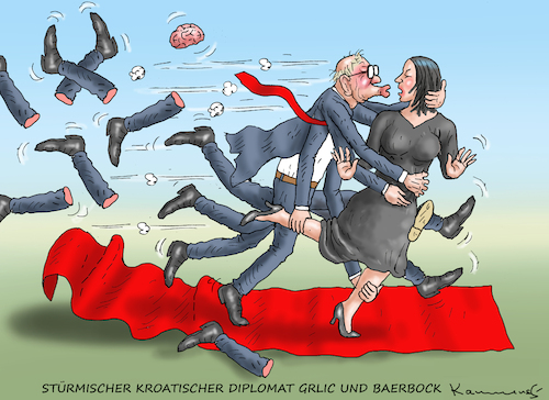 Cartoon: KROATISCHER GRLIC UND BAERBOCK (medium) by marian kamensky tagged kroatischer,grlic,und,baerbock,kroatischer,grlic,und,baerbock