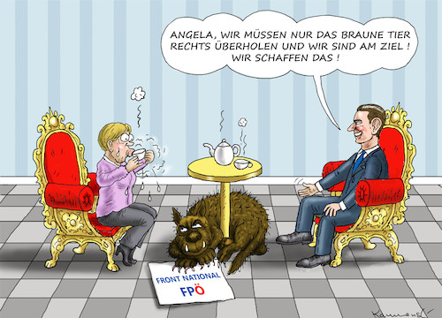 Cartoon: Kurz und Merkel (medium) by marian kamensky tagged kurz,und,merkel,kurz,und,merkel
