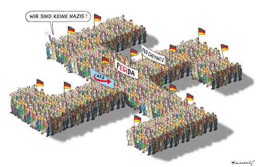 Cartoon: marsch der opfer (medium) by marian kamensky tagged chemnitz,lynchjustiz,rchtsradikale,proteste,sachsen,chemnitz,lynchjustiz,rchtsradikale,proteste,sachsen