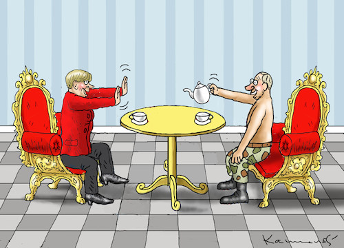 Cartoon: MERKELS LETZTER MOSKAU-BESUCH (medium) by marian kamensky tagged merkels,letzter,moskau,besuch,merkels,letzter,moskau,besuch