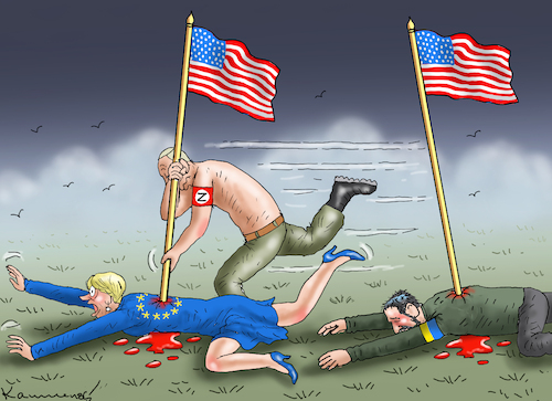 Cartoon: NAIVE EUROPA (medium) by marian kamensky tagged musk,trump,zuckerberg,bezos,felon,and,elon,in,panama,zölle,diktator,selenskyj,putin,ukraine,usa,musk,trump,zuckerberg,bezos,felon,and,elon,in,panama,zölle,diktator,selenskyj,putin,ukraine,usa