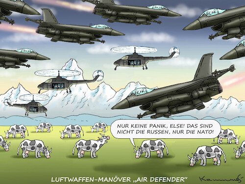 Cartoon: NATO-AIR DEFENDER (medium) by marian kamensky tagged nato,manöver,air,defender,nato,manöver,air,defender