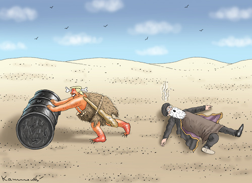 Cartoon: NEANDERTALER VERSUS DEN ARCHAISC (medium) by marian kamensky tagged board,of,oil,peace,iran,trump,krieg,putin,hormus,kuba,nato,rutte,board,of,oil,peace,iran,trump,krieg,putin,hormus,kuba,nato,rutte