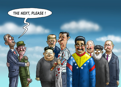 Cartoon: OBAMAS NEUE FREUNDE (medium) by marian kamensky tagged obama,castro,cuba,embargo,putin,diktatoren,obama,castro,cuba,embargo,putin,diktatoren