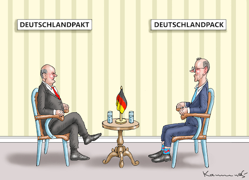 Cartoon: OLAF UND FRITZ (medium) by marian kamensky tagged deutschlandpakt,deutschlandpakt