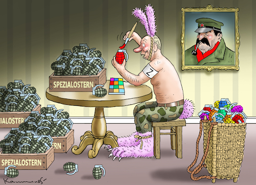 Cartoon: OPERATION SPEZIALOSTERN (medium) by marian kamensky tagged putins,bescherung,ukraine,provokation,swift,nato,osterweiterung,putins,bescherung,ukraine,provokation,swift,nato,osterweiterung
