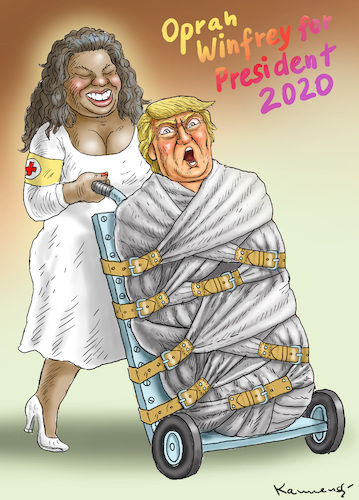 Cartoon: OPRAH WINFREY FOR PRESIDENT 2020 (medium) by marian kamensky tagged oprah,winfrey,for,president,2020,oprah,winfrey,for,president,2020