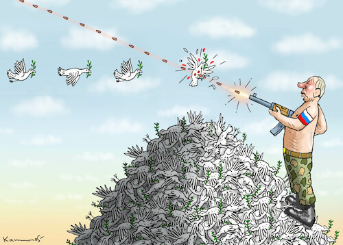 Cartoon: PEACEMAKER PUTIN (medium) by marian kamensky tagged putins,bescherung,ukraine,provokation,swift,nato,osterweiterung,putins,bescherung,ukraine,provokation,swift,nato,osterweiterung