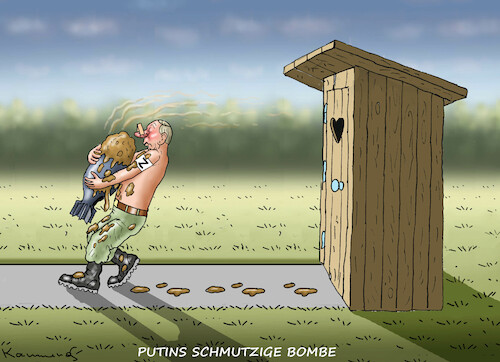 Cartoon: PUTIN MIT DER SCHMUTZIGEN BOMBE (medium) by marian kamensky tagged putin,mit,der,schmutzigen,bombe,putin,mit,der,schmutzigen,bombe