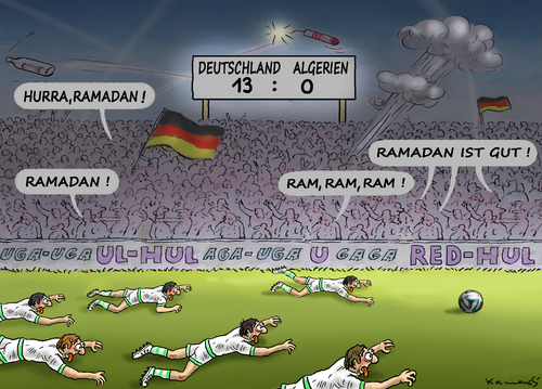 Cartoon: Ramadanfussball (medium) by marian kamensky tagged fifa,wm,brasilien,katar,korruption,fussball,sepp,blatter,algerien,ramadan,papst,franziskus,fifa,wm,brasilien,katar,korruption,fussball,sepp,blatter,algerien,ramadan,papst,franziskus