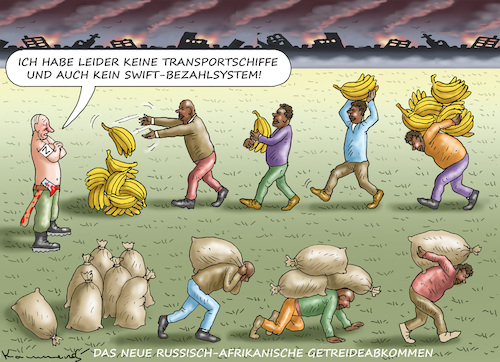 Cartoon: Russisch-Afrikanisches Getreidea (medium) by marian kamensky tagged russisch,afrikanisches,getreideabkommen,russisch,afrikanisches,getreideabkommen