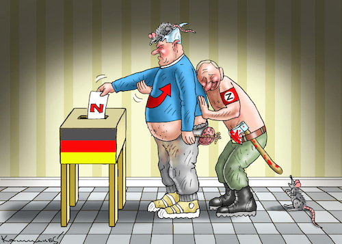 Cartoon: RUSSISCHE BEEINFLUSSUNG DER WAHL (medium) by marian kamensky tagged russische,beeinflussung,der,wahl,afd,putin,russische,beeinflussung,der,wahl,afd,putin