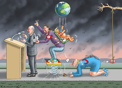 Cartoon: SCHOLZ NEUJAHRSANSPRACHE (medium) by marian kamensky tagged scholz,neujahrsansprache,musk,trump,afd,faschismus,scholz,neujahrsansprache,musk,trump,afd,faschismus