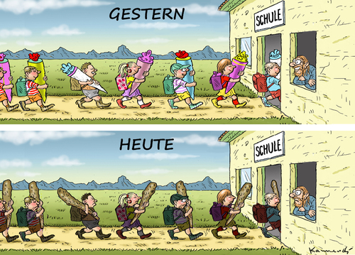 Cartoon: SCHULBEGINN (medium) by marian kamensky tagged schulbeginn,schulbeginn