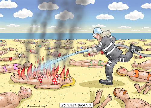 Cartoon: SONNENBRAND (medium) by marian kamensky tagged sonnenbrand,hitzewelle,klimawandel,sonnenbrand,hitzewelle,klimawandel
