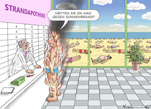Cartoon: SONNENBRAND (medium) by marian kamensky tagged sonnenbrand,hitzewelle,gletscherschmelze,klimawandel,sonnenbrand,hitzewelle,gletscherschmelze,klimawandel