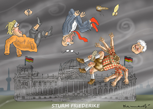 Cartoon: STURM FRIEDERIKE (medium) by marian kamensky tagged sturm,friederike,sturm,friederike