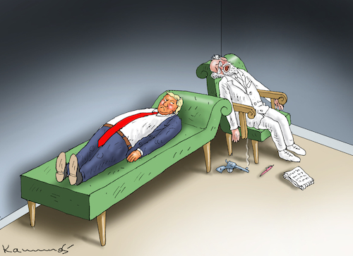 Cartoon: TOTER PSYCHIATER (medium) by marian kamensky tagged musk,trump,zuckerberg,bezos,felon,and,elon,in,panama,musk,trump,zuckerberg,bezos,felon,and,elon,in,panama