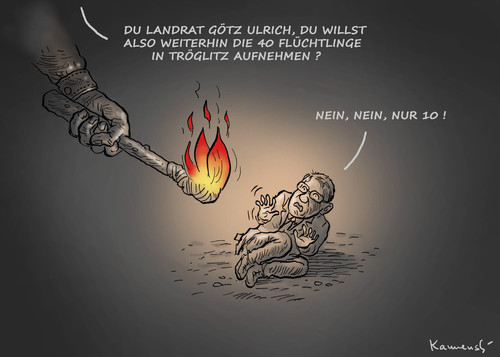 Cartoon: TRÖGLITZER ENTFLAMMUNGEN (medium) by marian kamensky tagged tröglitz,is,rechtsradikale,npd,tröglitz,is,rechtsradikale,npd
