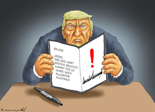 Cartoon: TRUMP STINKSAUER (medium) by marian kamensky tagged trump,stinksauer,epstein,trump,stinksauer,epstein