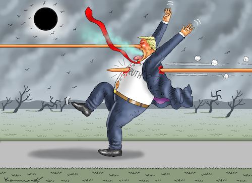 Cartoon: TRUTH LIAR (medium) by marian kamensky tagged friedensfürst,trump,iran,proteste,friedensfürst,trump,iran,proteste