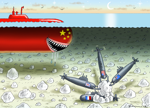 Cartoon: U-BOOT-STREIT (medium) by marian kamensky tagged boot,streit,boot,streit