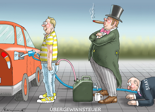 Cartoon: ÜBERGEWINNSTEUER (medium) by marian kamensky tagged übergewinnsteuer,übergewinnsteuer