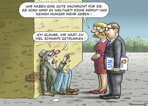 Cartoon: UN SCHNAPSIDEE (medium) by marian kamensky tagged un,hunger,armut,un,hunger,armut