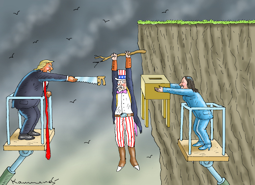 Cartoon: UNCLE SAMS DILEMMA (medium) by marian kamensky tagged uncle,sams,dilemma,uncle,sams,dilemma