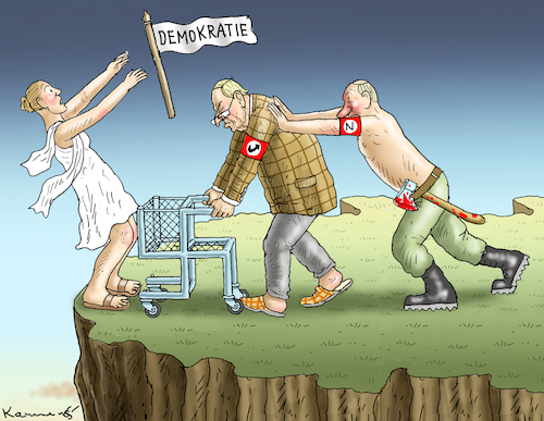 Cartoon: UNDANKBARER OSTEN (medium) by marian kamensky tagged wahlen,in,sachsen,und,thüringen,afd,höcke,faschismus,wahlen,in,sachsen,und,thüringen,afd,höcke,faschismus