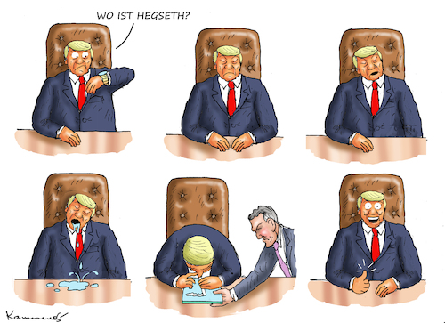 Cartoon: WARUM DER KARIBIK-KRIEG (medium) by marian kamensky tagged pete,hegseth,faschisten,kokain,karibik,krieg,pete,hegseth,faschisten,kokain,karibik,krieg