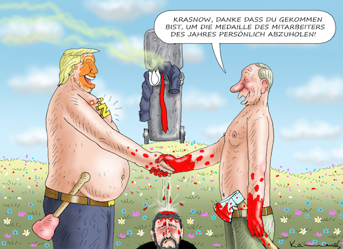 Cartoon: WARUM WILL TRUMP PUTIN TREFFEN (medium) by marian kamensky tagged warum,will,trump,putin,treffen,ukraine,warum,will,trump,putin,treffen,ukraine