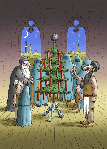 Cartoon: Weihnachten der Taliban (medium) by marian kamensky tagged weihnachten,taliban,extremismus,terrorismus,alkhaida,islam,christentum,santa,claus,weihnachten,taliban,extremismus,terrorismus,alkhaida,islam,christentum,santa,claus